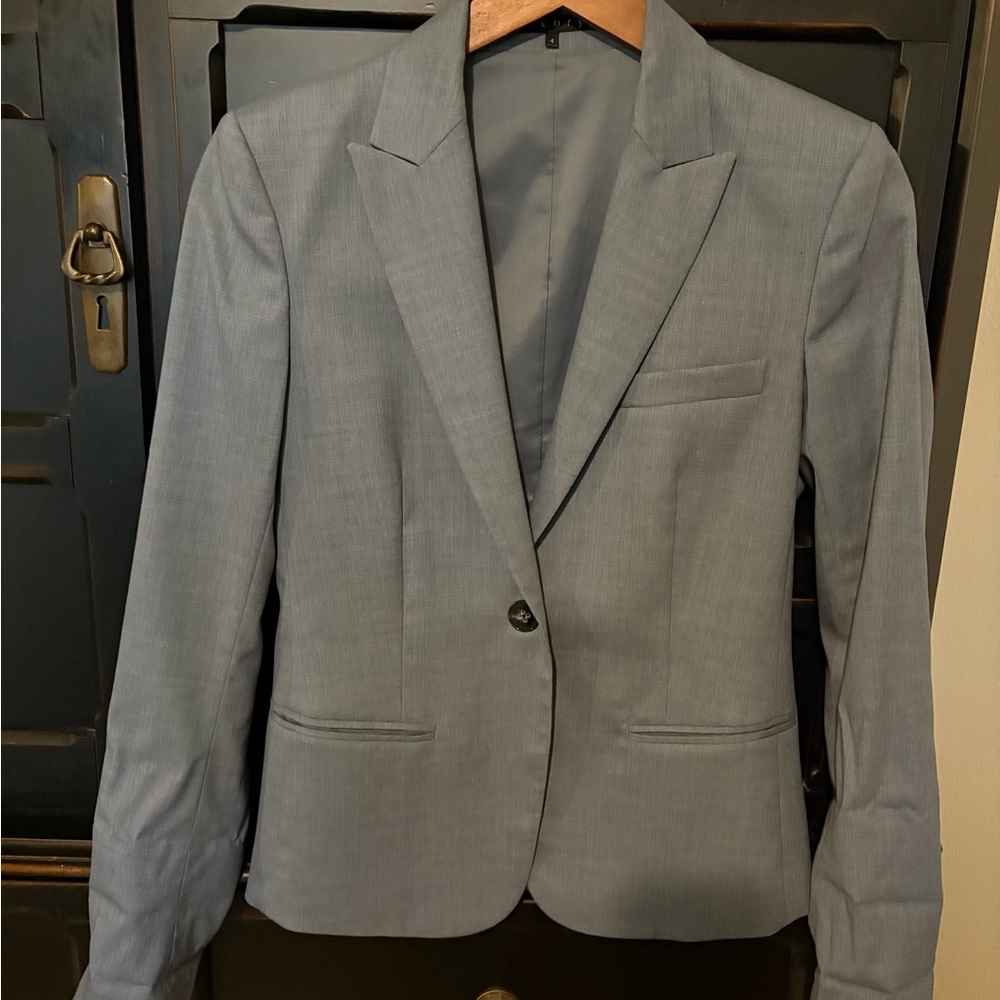 Theory Light Blue Blazer Tailored Suit Jacket